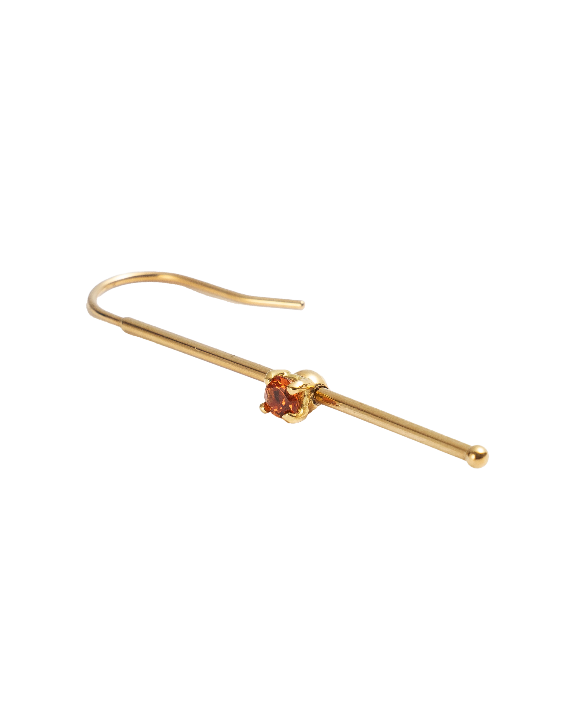 Hook Pierce -Charm Orange Sapphire-