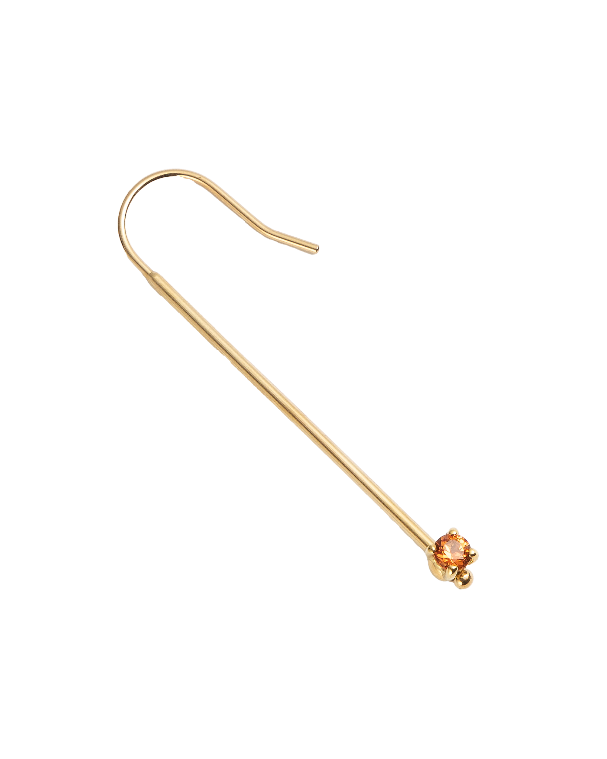Hook Pierce -Charm Orange Sapphire-