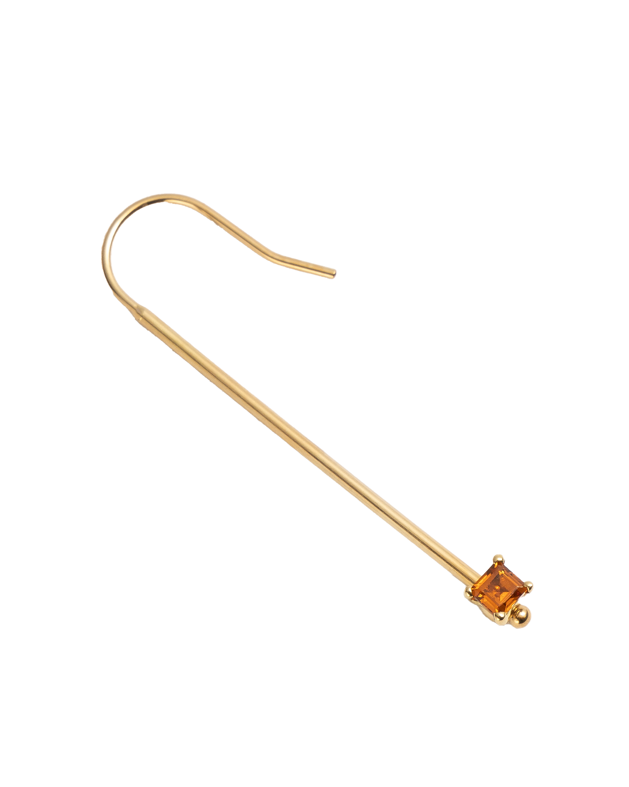 Hook Pierce -Charm Spessartine Garnet-
