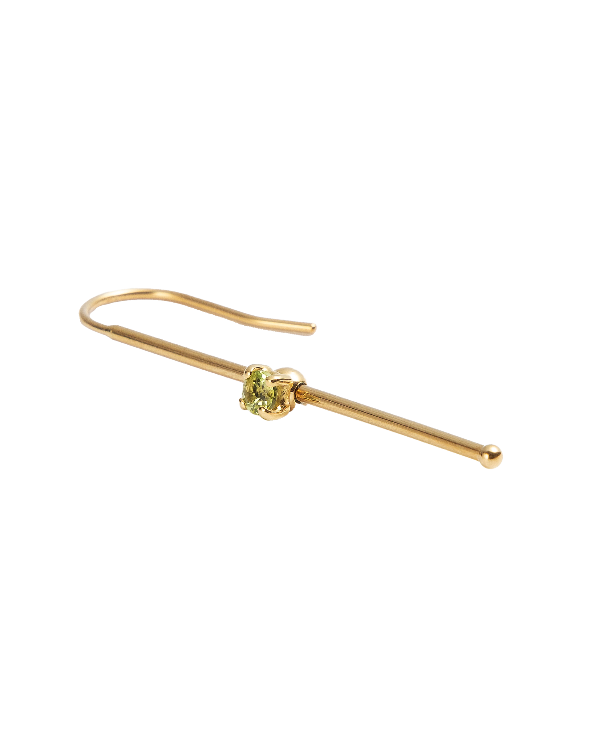 Hook Pierce -Charm Peridot-