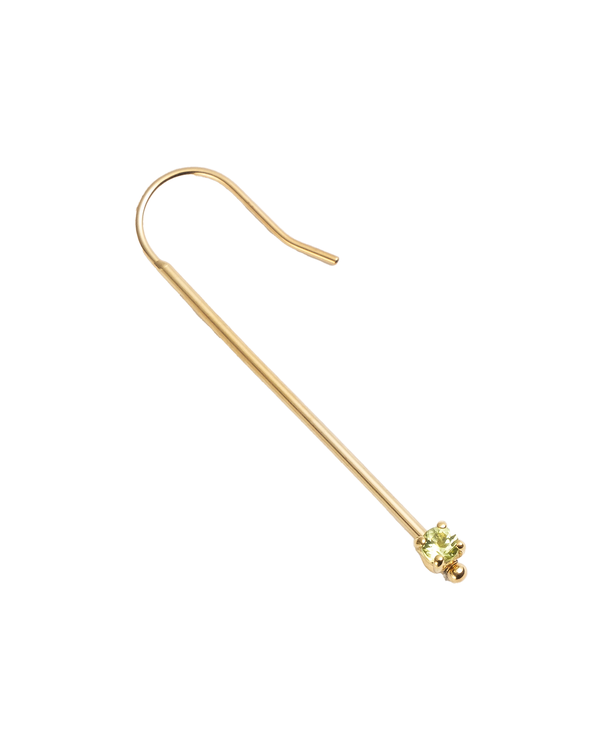 Hook Pierce -Charm Peridot-