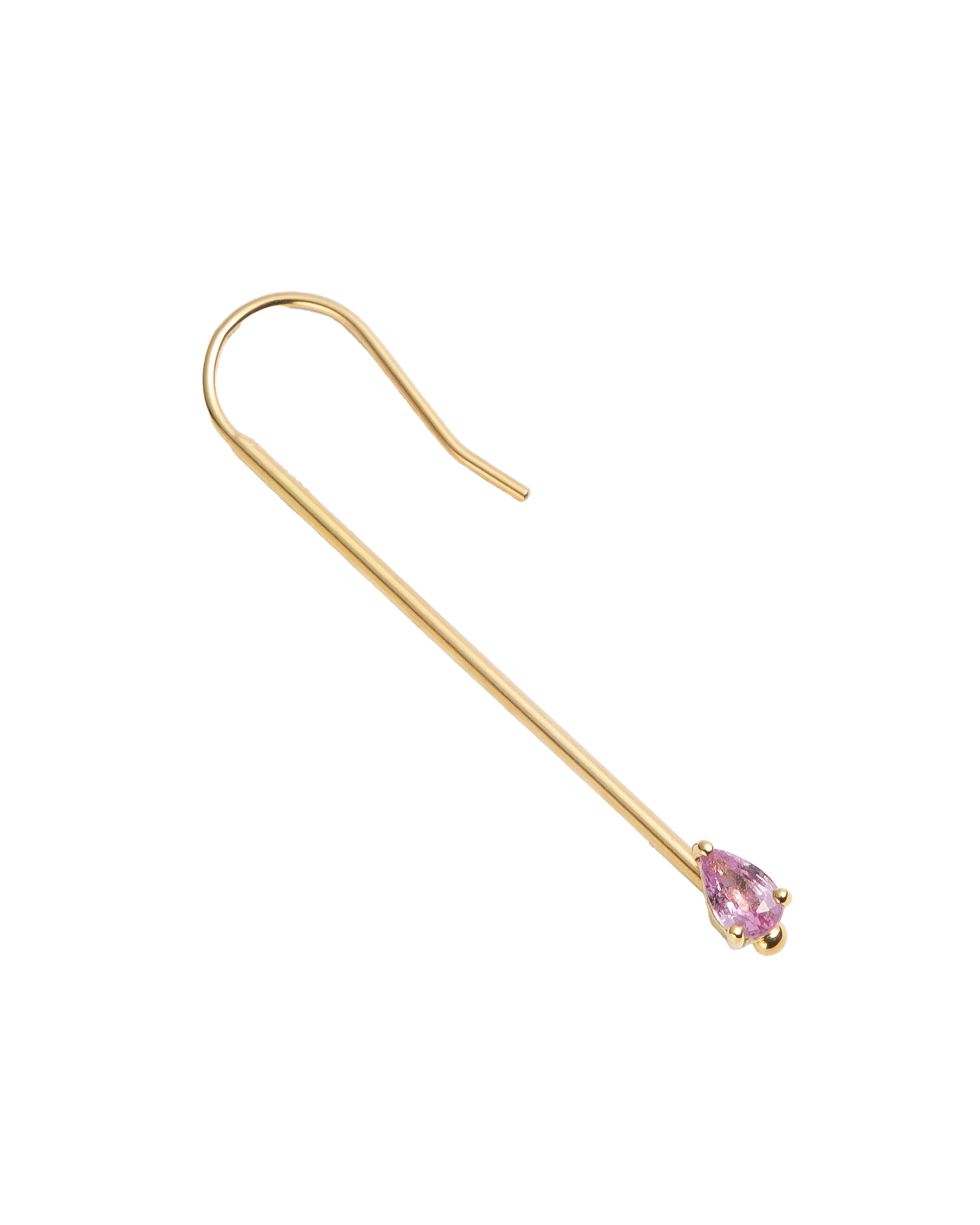 Hook Pierce -Charm Pink Sapphire-