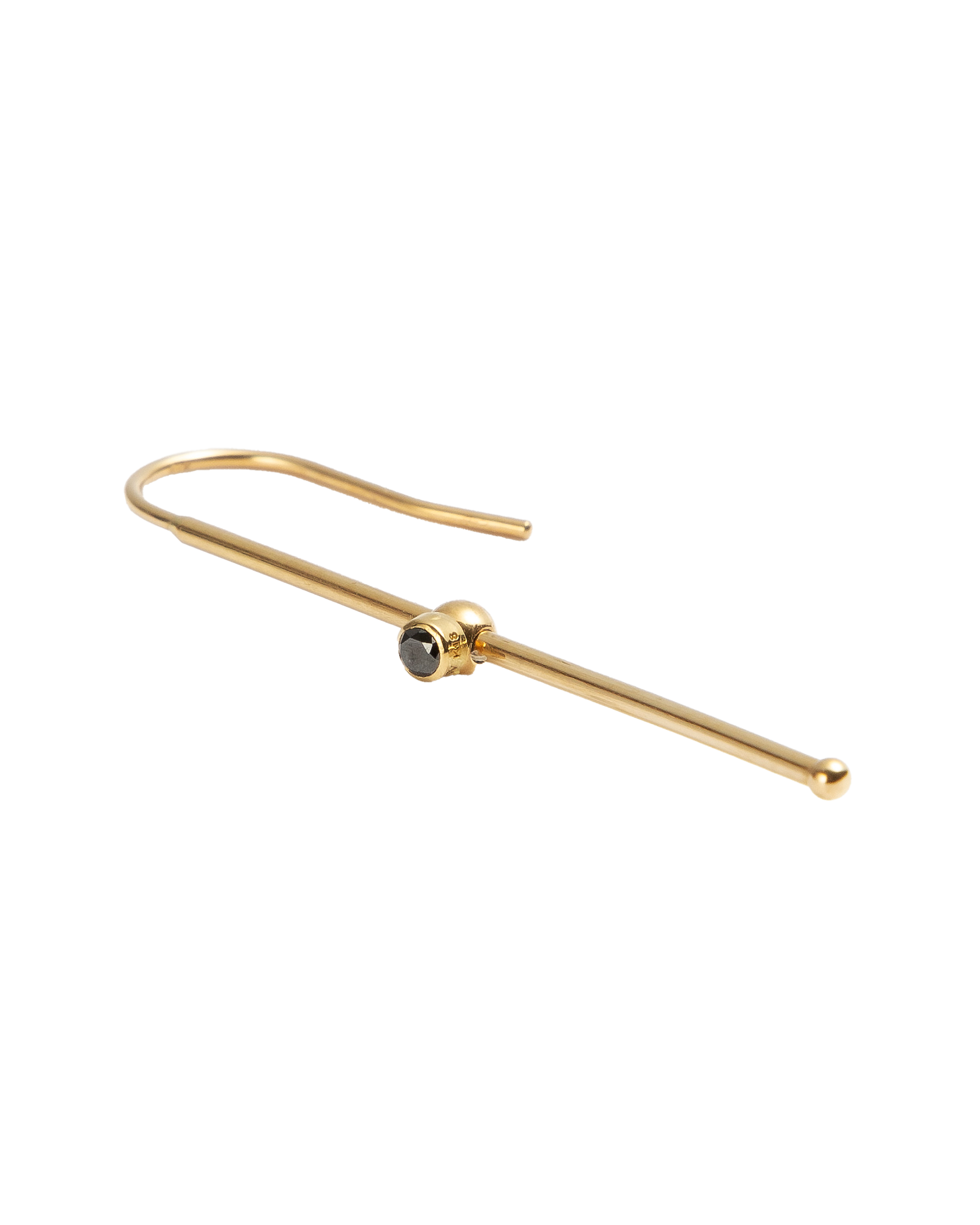 Hook Pierce -Charm Onyx-