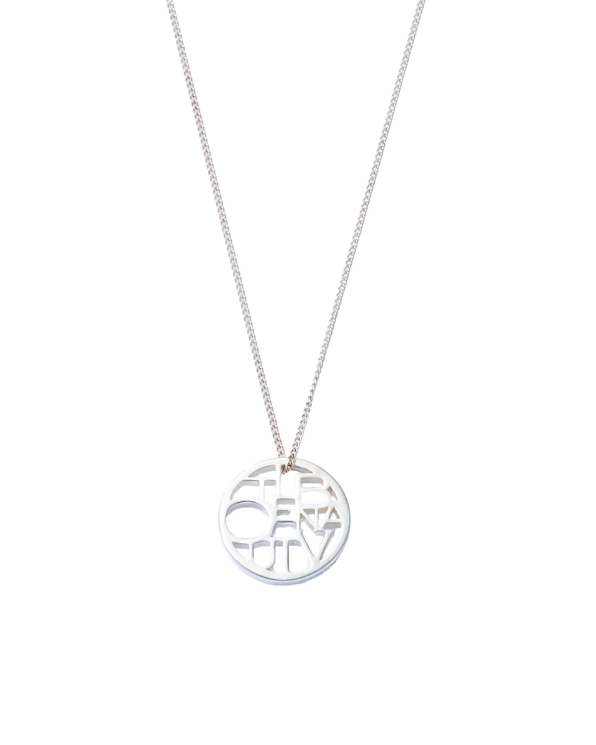 Lettering Circle Necklace 48cm -Silver-