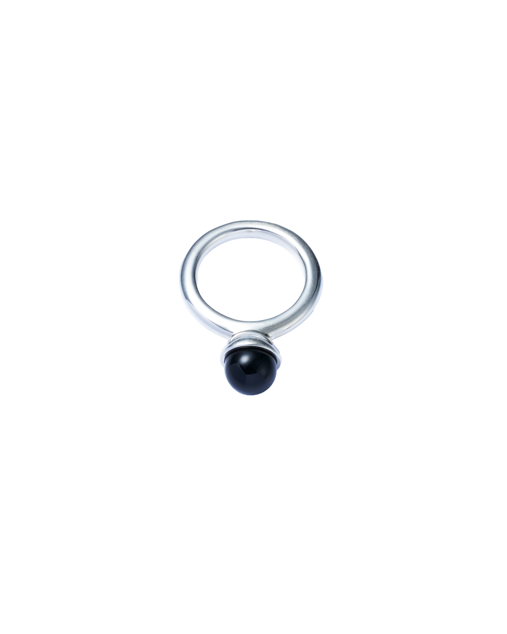 Onyx Cap Ring Small -Silver-