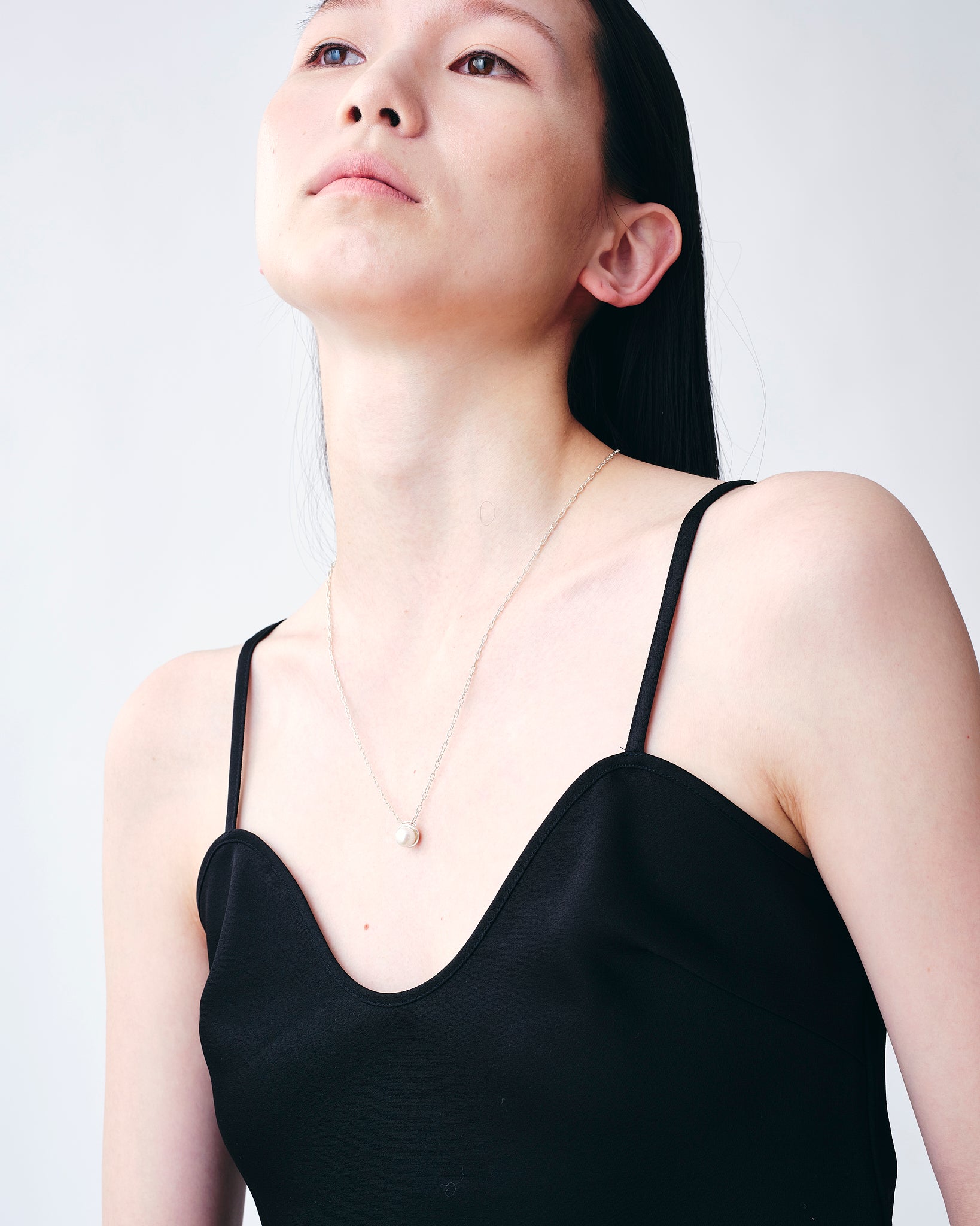 Pearl Cap Necklace Small -Silver-