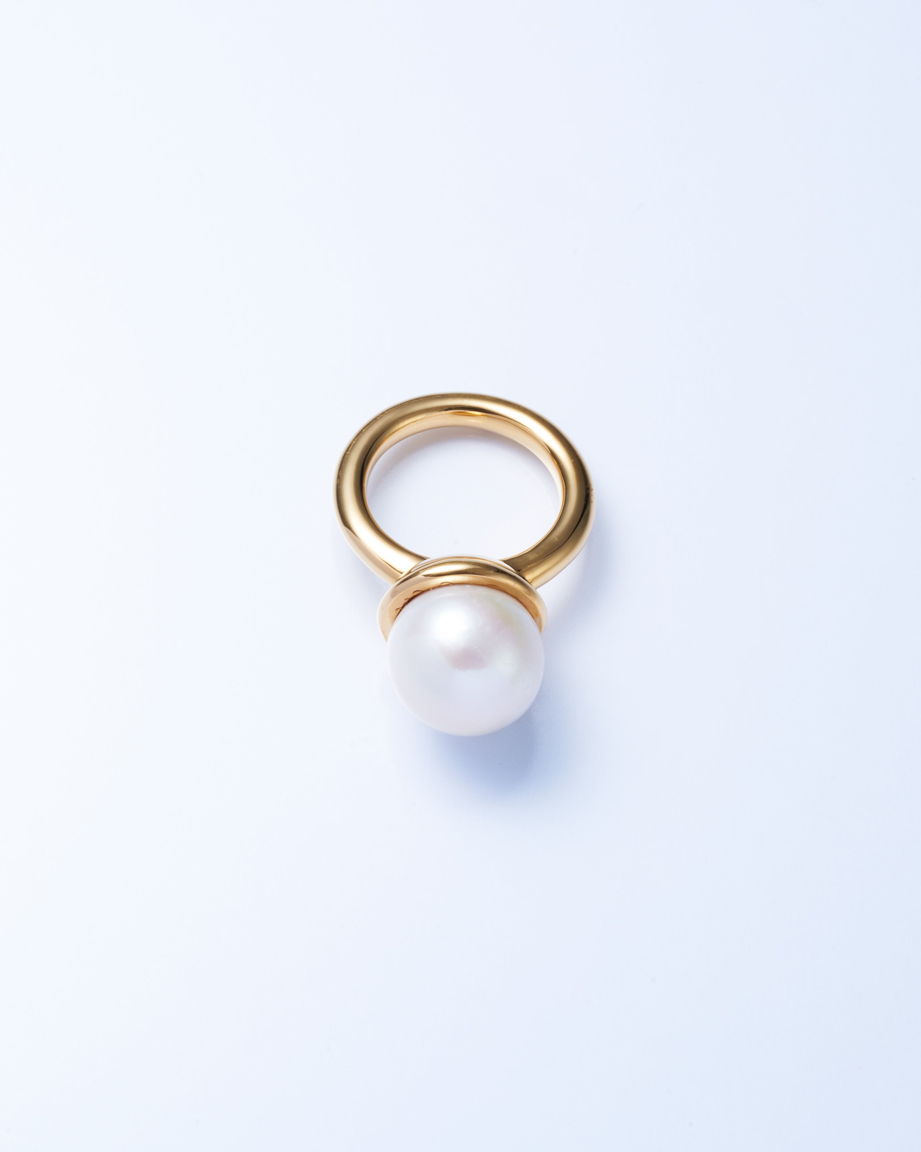 Pearl Cap Ring Large -Gold-