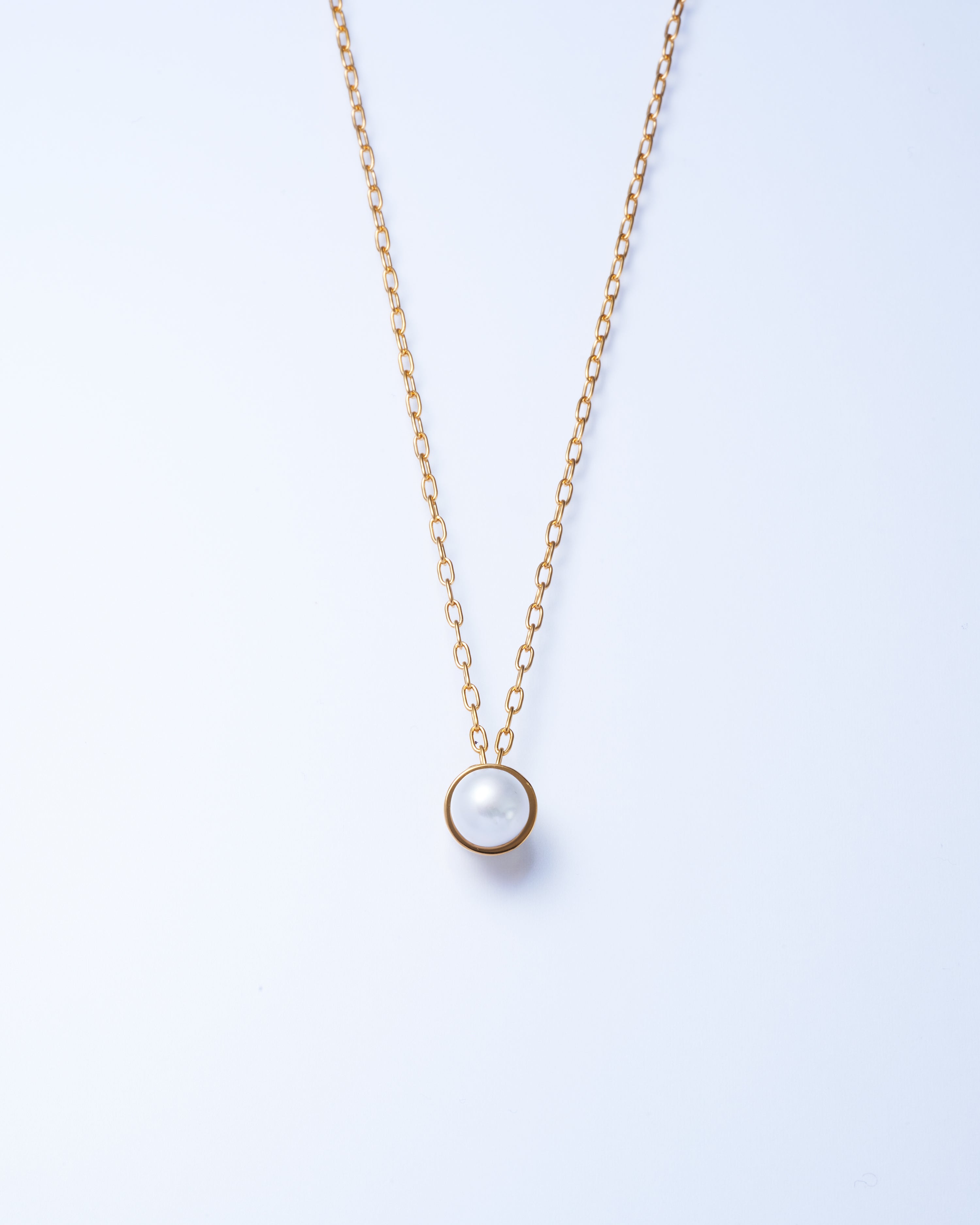 Pearl Cap Necklace Small -Gold-