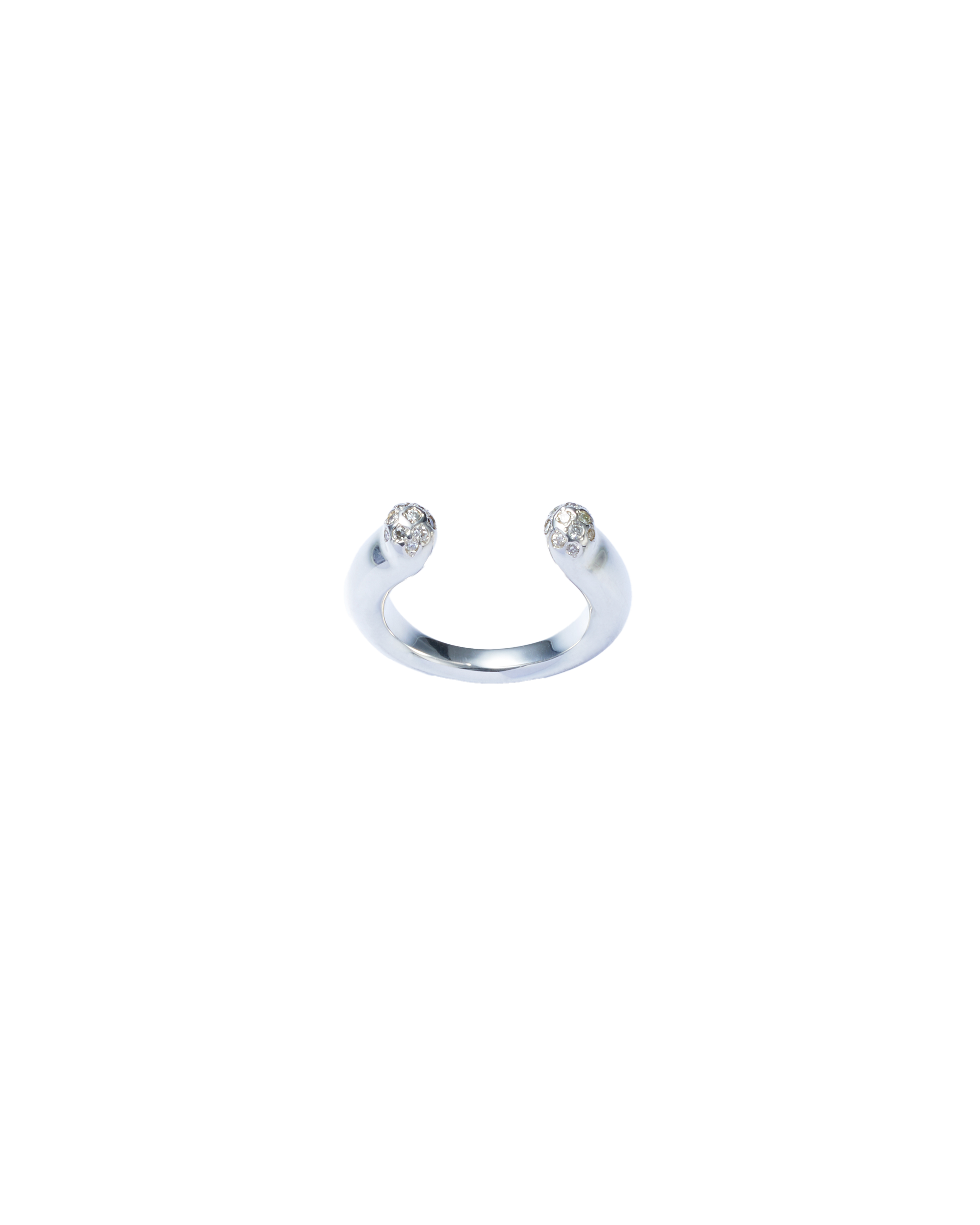 Horseshoe Ring Diamond -Silver-