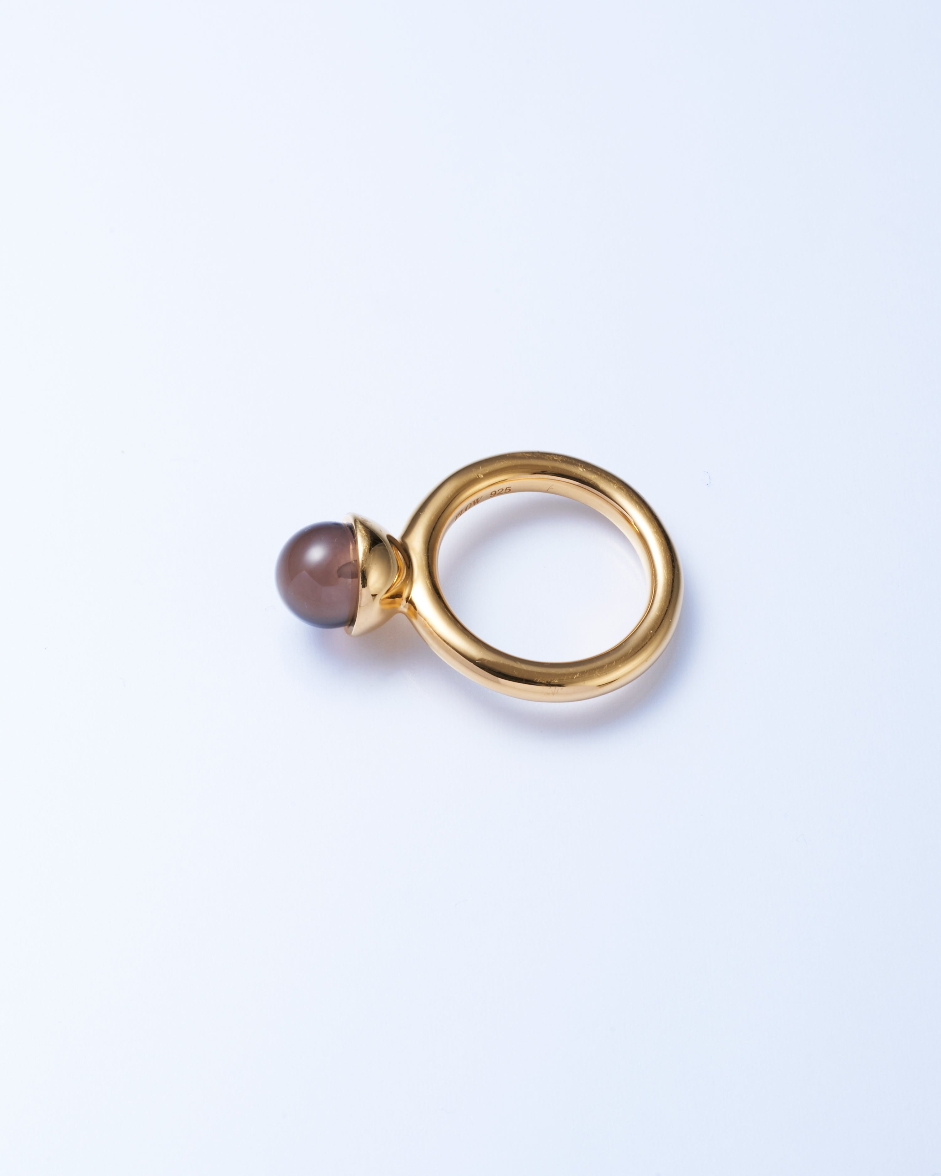 Smoky quartz Cap Ring Small -Gold-
