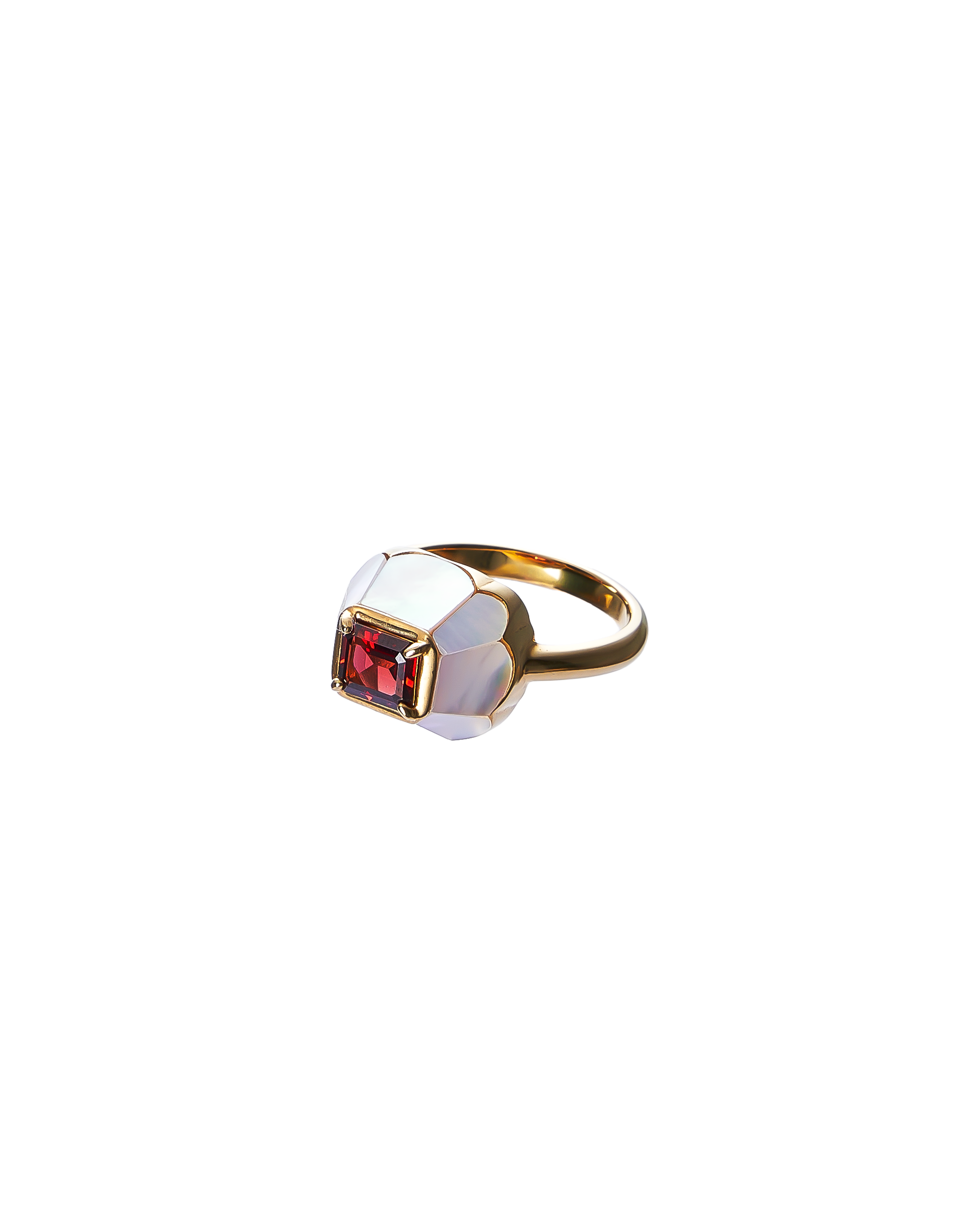 Chamomile Garnet Ring