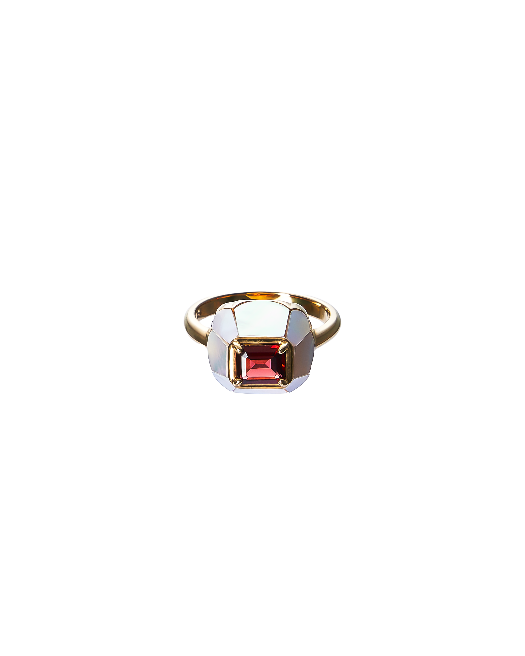 Chamomile Garnet Ring