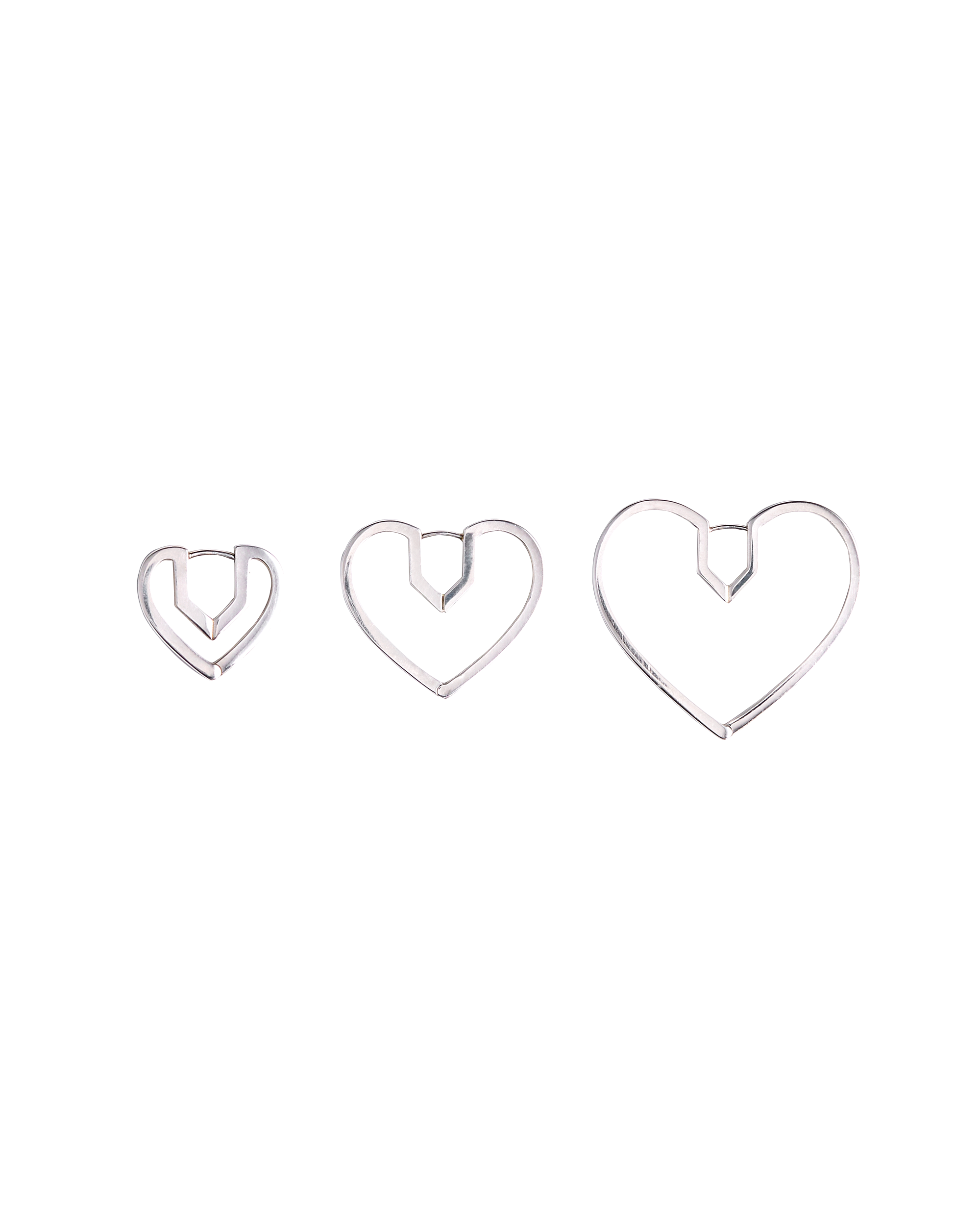 Hug Heart Hoop Pierce S -Silver-