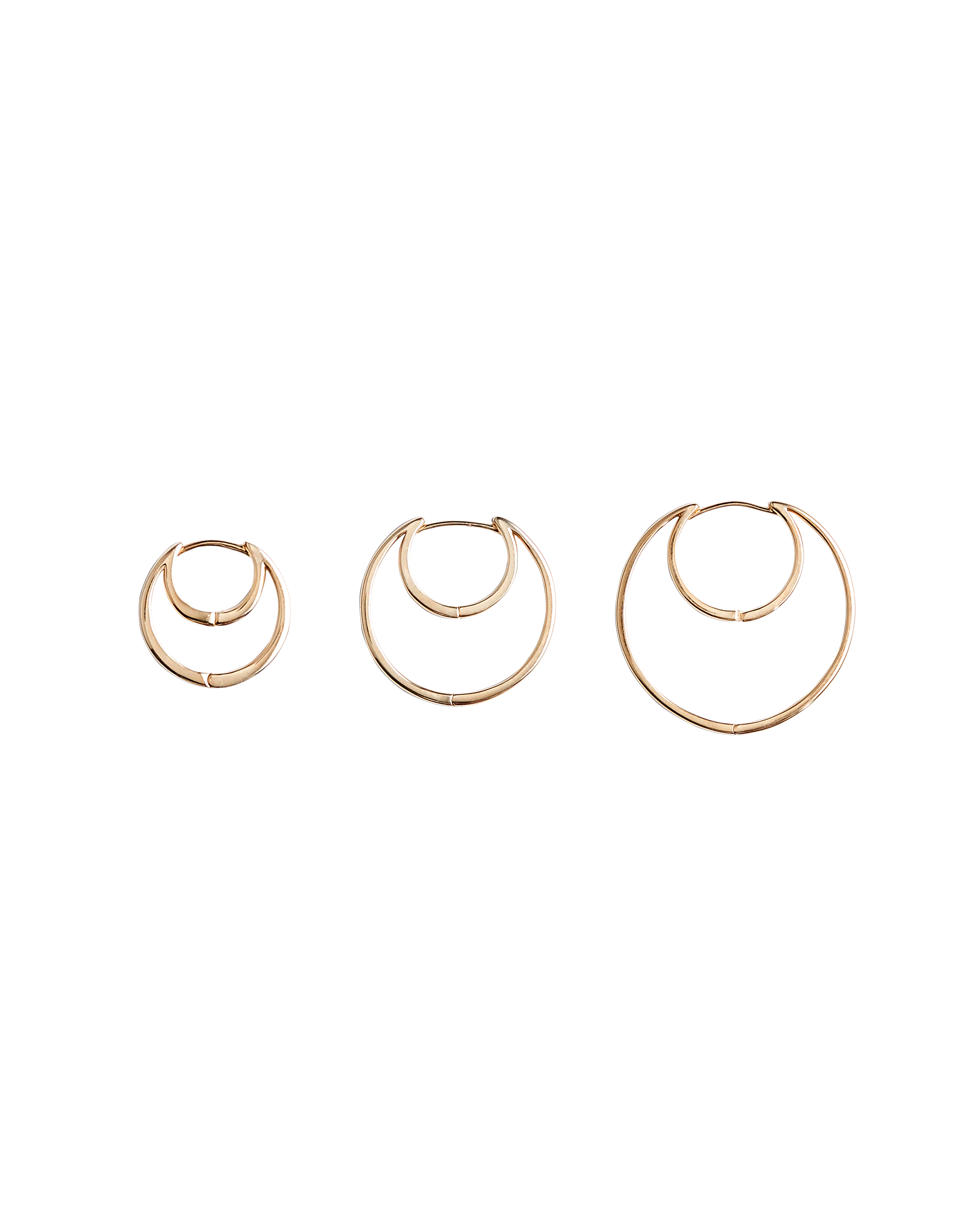 Hug Moon Hoop Pierce M -Gold-