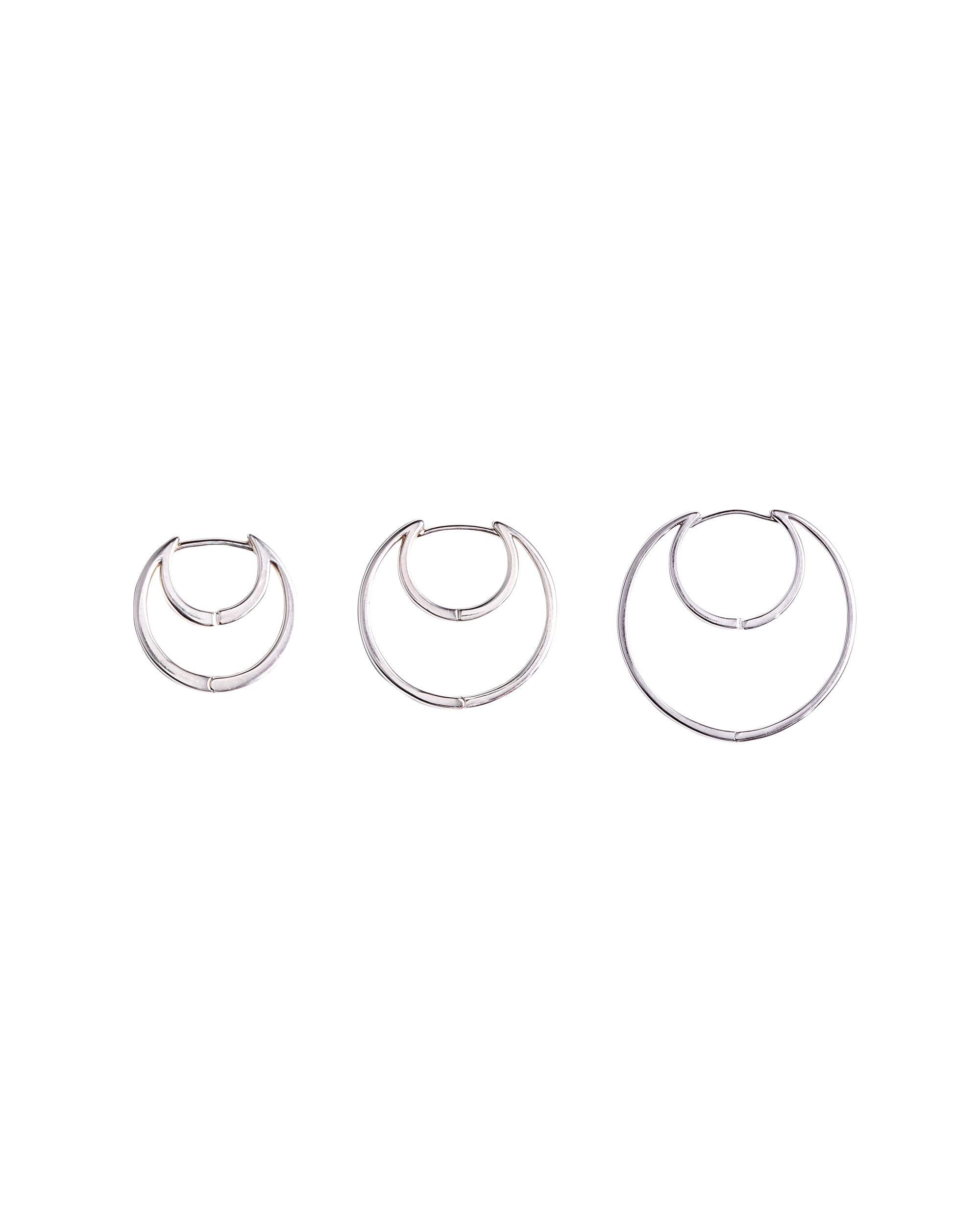 Hug Moon Hoop Pierce M -Silver-