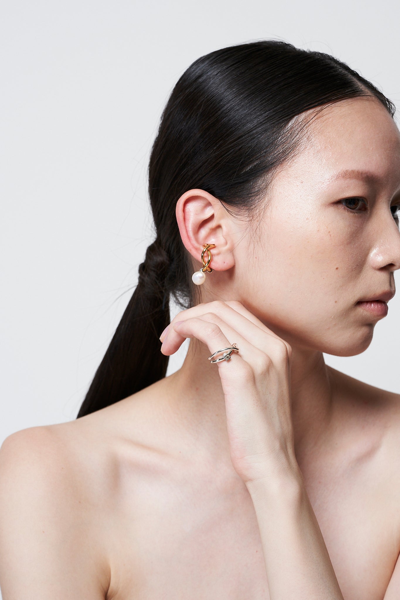 Wave Ear Cuff -Wish- Silver