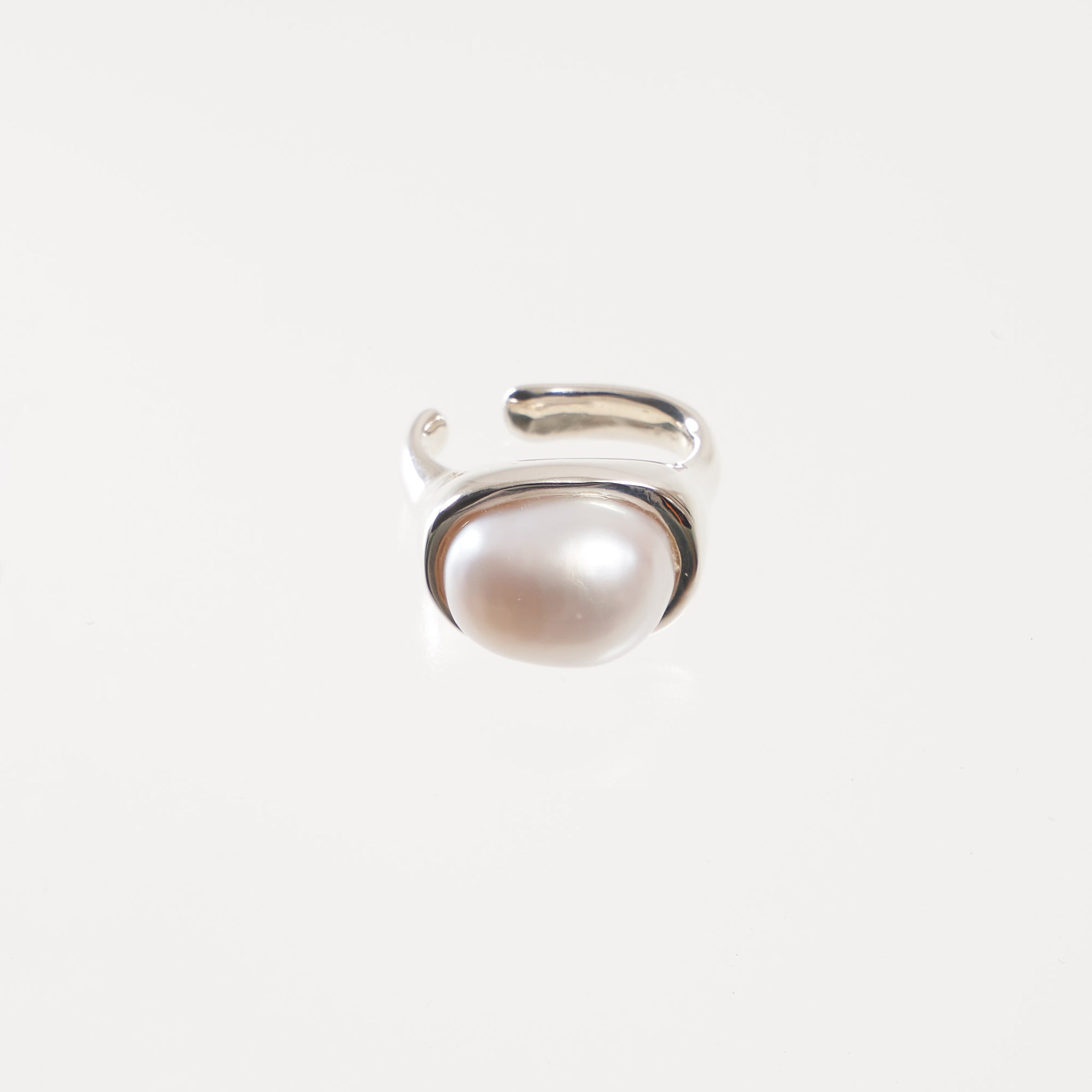 Pearl Ear Cuff -Silver-