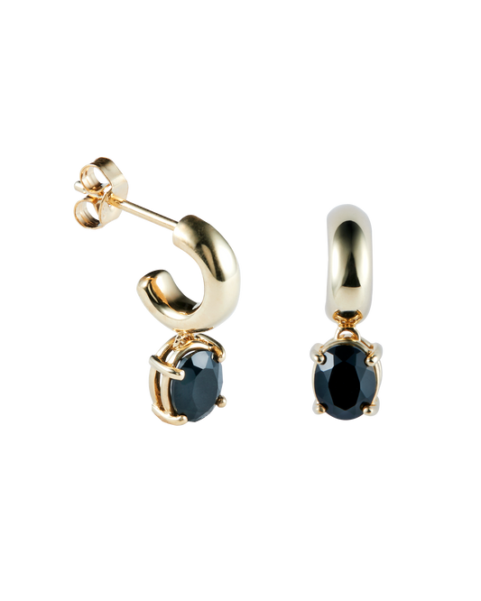 Sunny C Stone Pierces Onyx -Gold-