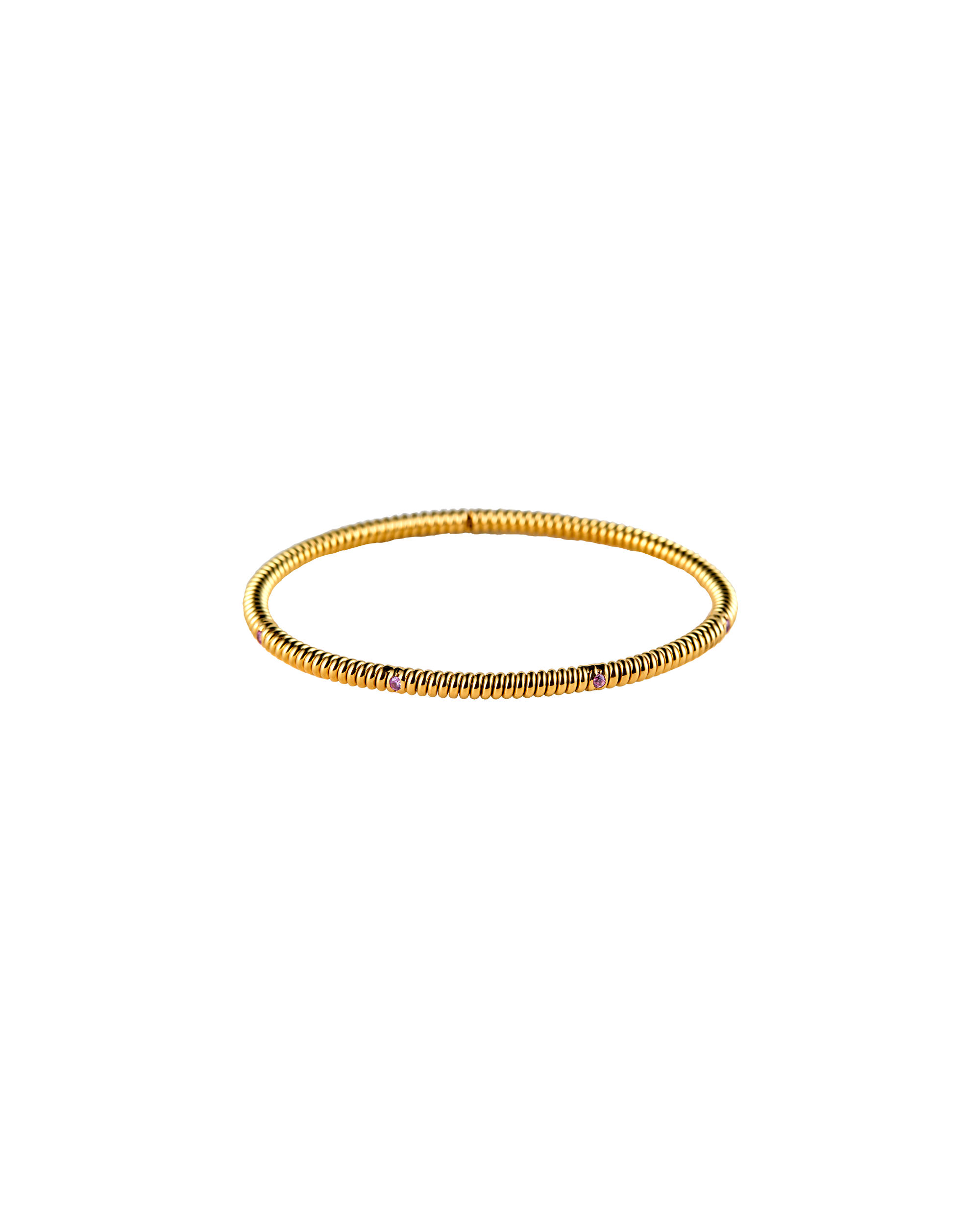 Spring 4 Stone Bangle Pink Sapphire -Gold-
