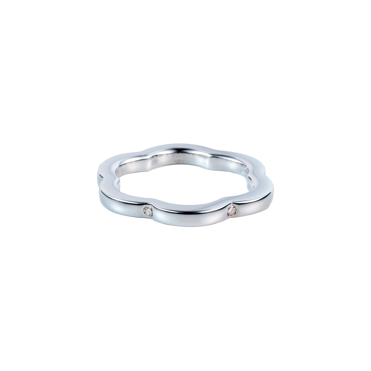 Flower Line Ring Diamond -Silver-