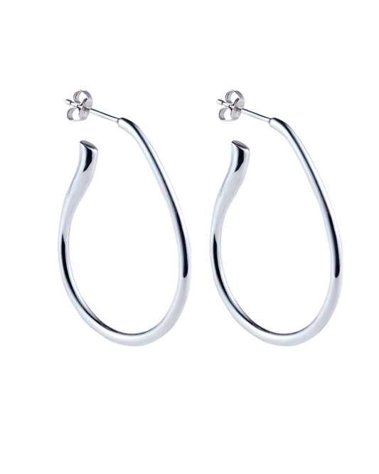 Flower Stalk Pierces L -Silver-