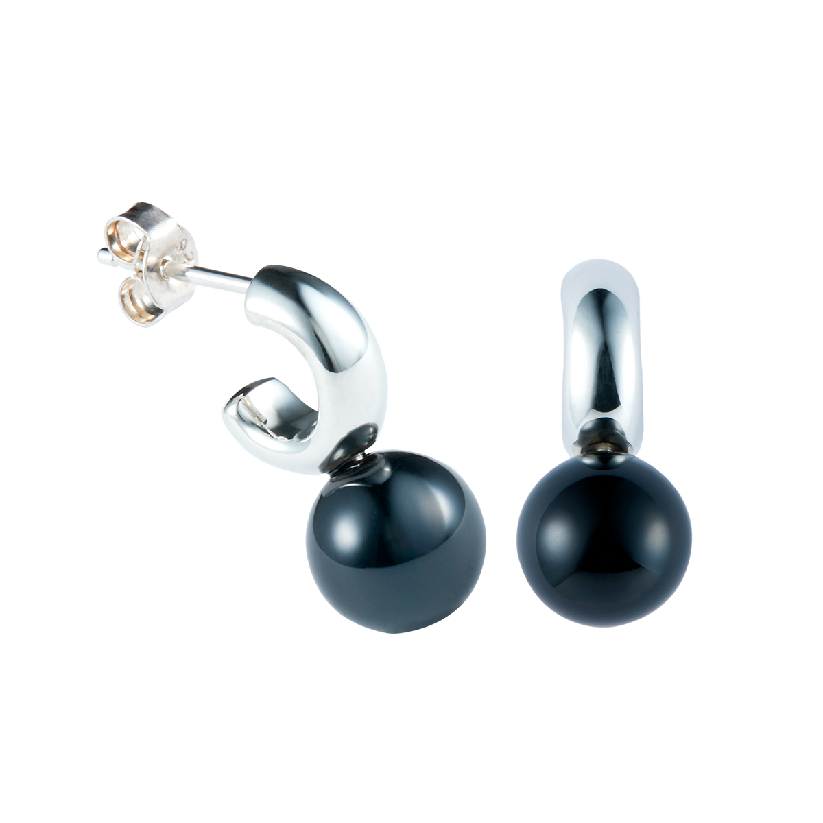 Sunny C Onyx Pierce -Silver-
