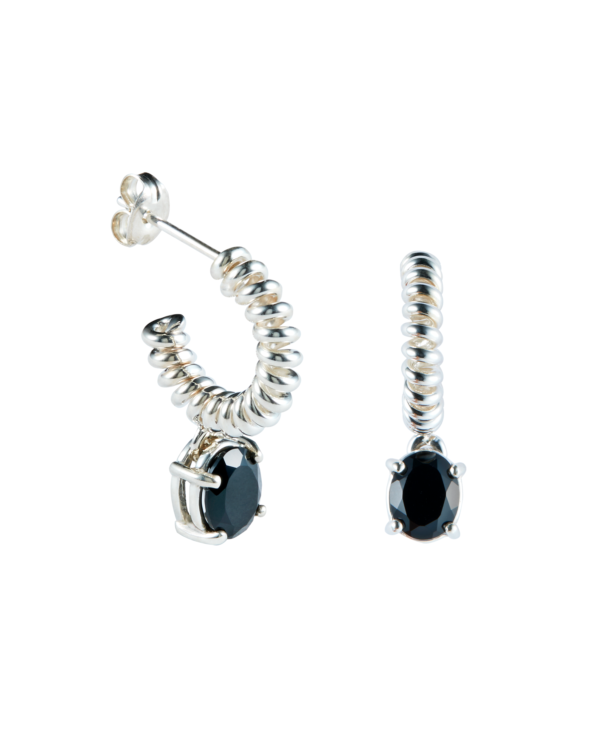 Onyx Spring Stone Pierces -Silver-