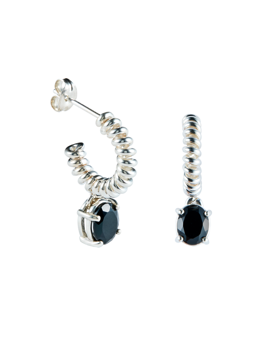 Onyx Spring Stone Pierces -Silver-