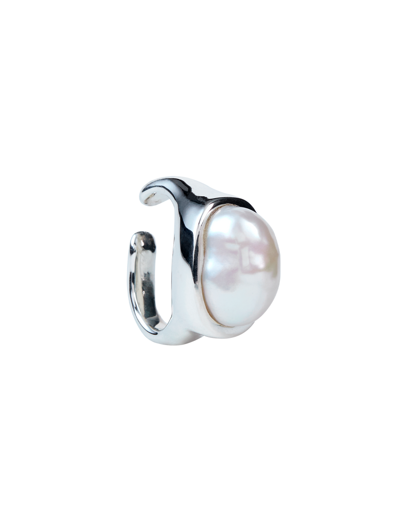 Pearl Ear Cuff -Silver-