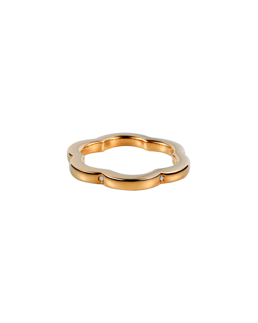 Flower Line Ring Diamond -Gold-