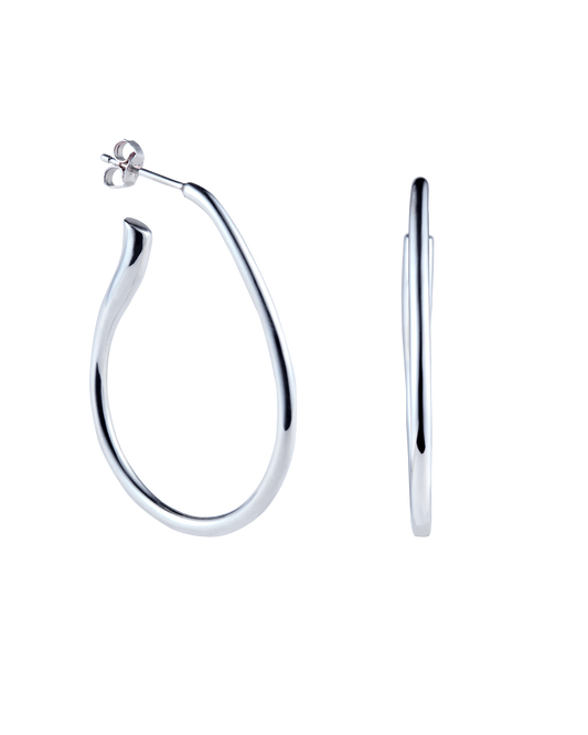 Flower Stalk Pierces L -Silver-