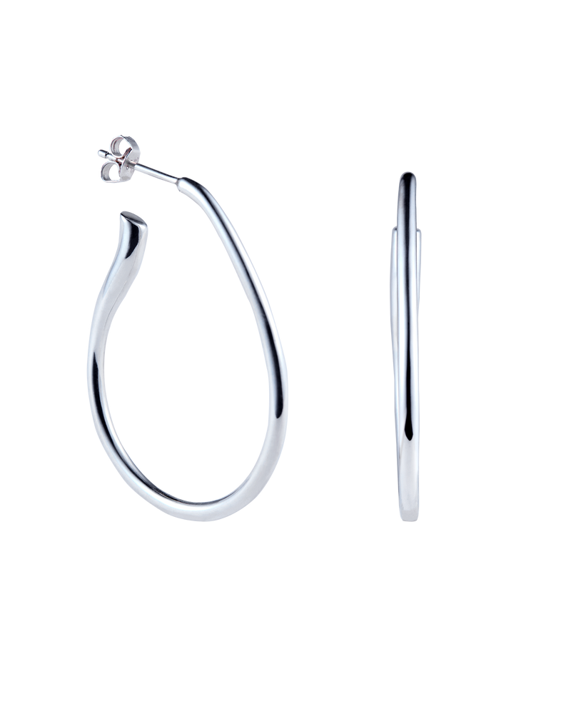 Flower Stalk Pierces L -Silver-