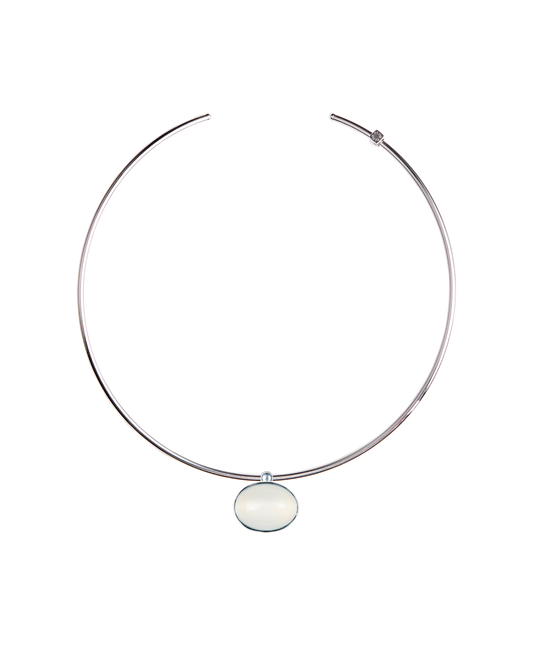 《Select Set : 辺見えみりさん》Choker -Silver- ＋ Charm Moon Stone Cabochon