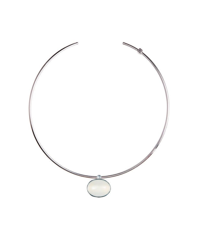 《Select Set : 辺見えみりさん》Choker -Silver- ＋ Charm Moon Stone Cabochon