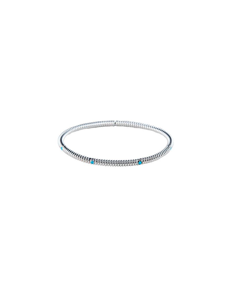 Spring 4 Stone Bangle Turquoise -Silver-