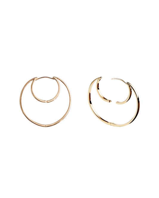 Hug Moon Hoop Pierce L -Gold-