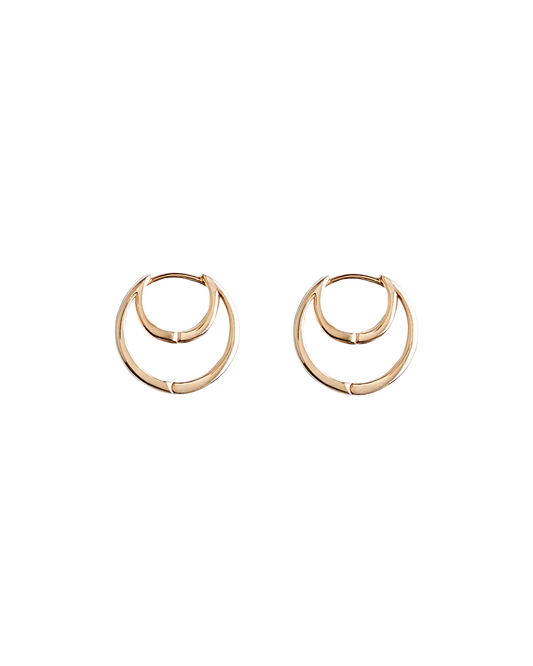 Hug Moon Hoop Pierce S -Gold-