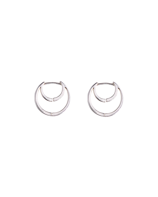Hug Moon Hoop Pierce S -Silver-