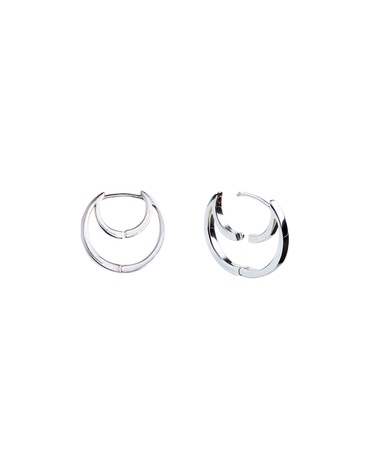 Hug Moon Hoop Pierce S -Silver-
