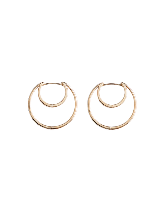 Hug Moon Hoop Pierce M -Gold-