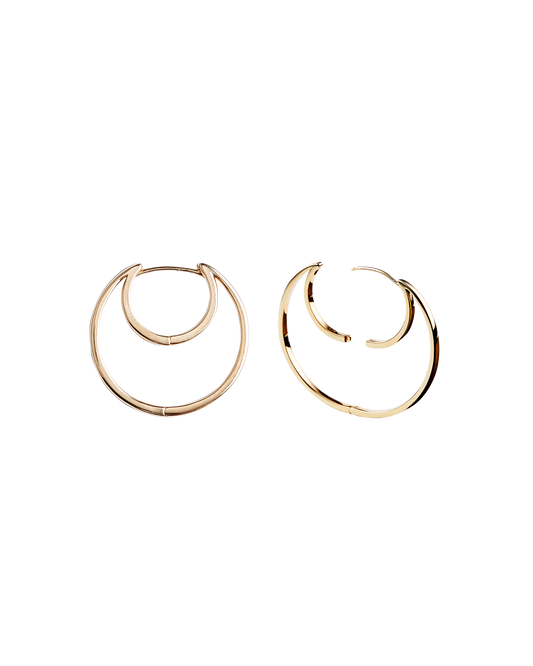 Hug Moon Hoop Pierce M -Gold-