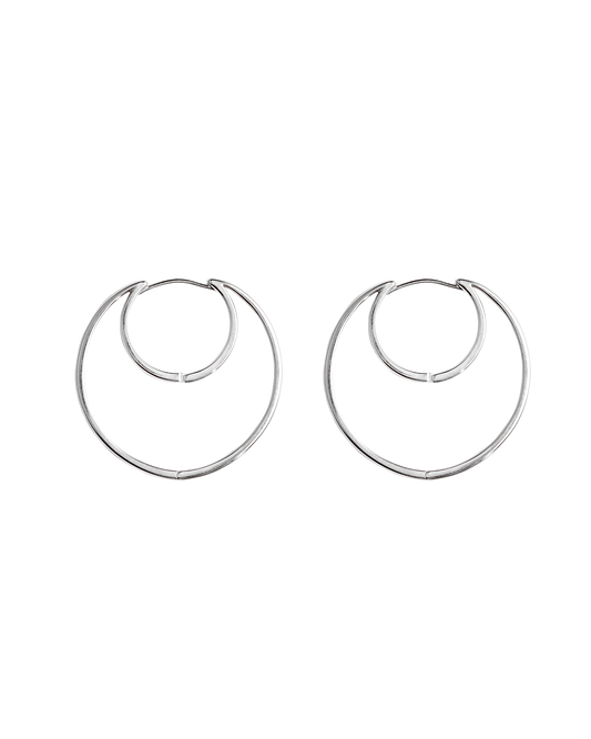 Hug Moon Hoop Pierce L -Silver-