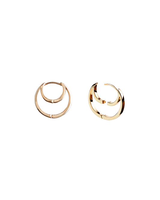 Hug Moon Hoop Pierce S -Gold-