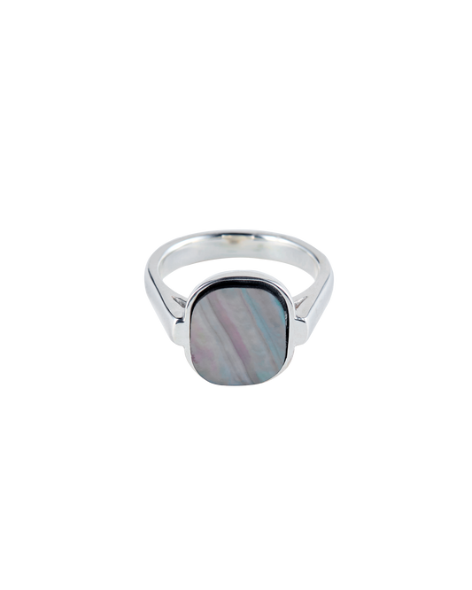 Black Shell Window Ring -Silver-