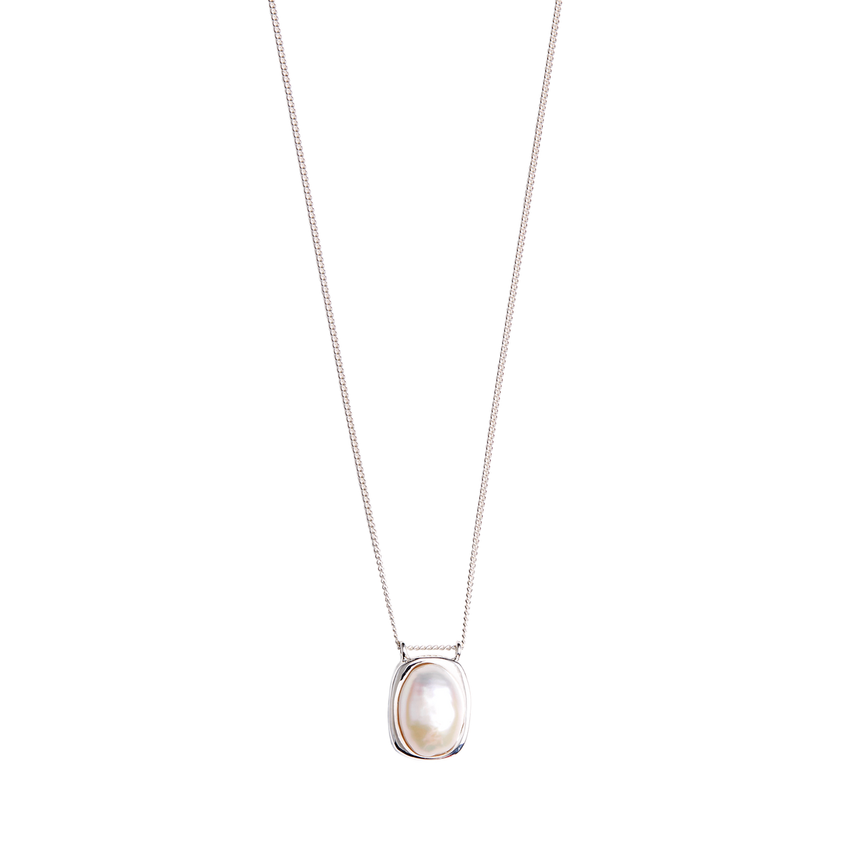 ☆【Hei】☆Essential oval pearl necklac.e☆ネックレス☆ Pearl Top Necklace -Silver-