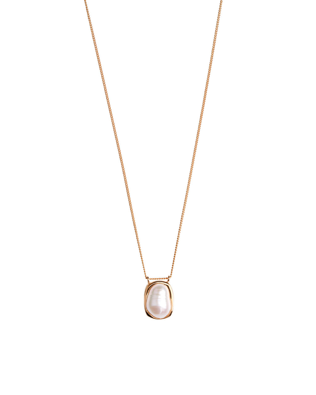 Pearl Top Necklace -Gold-