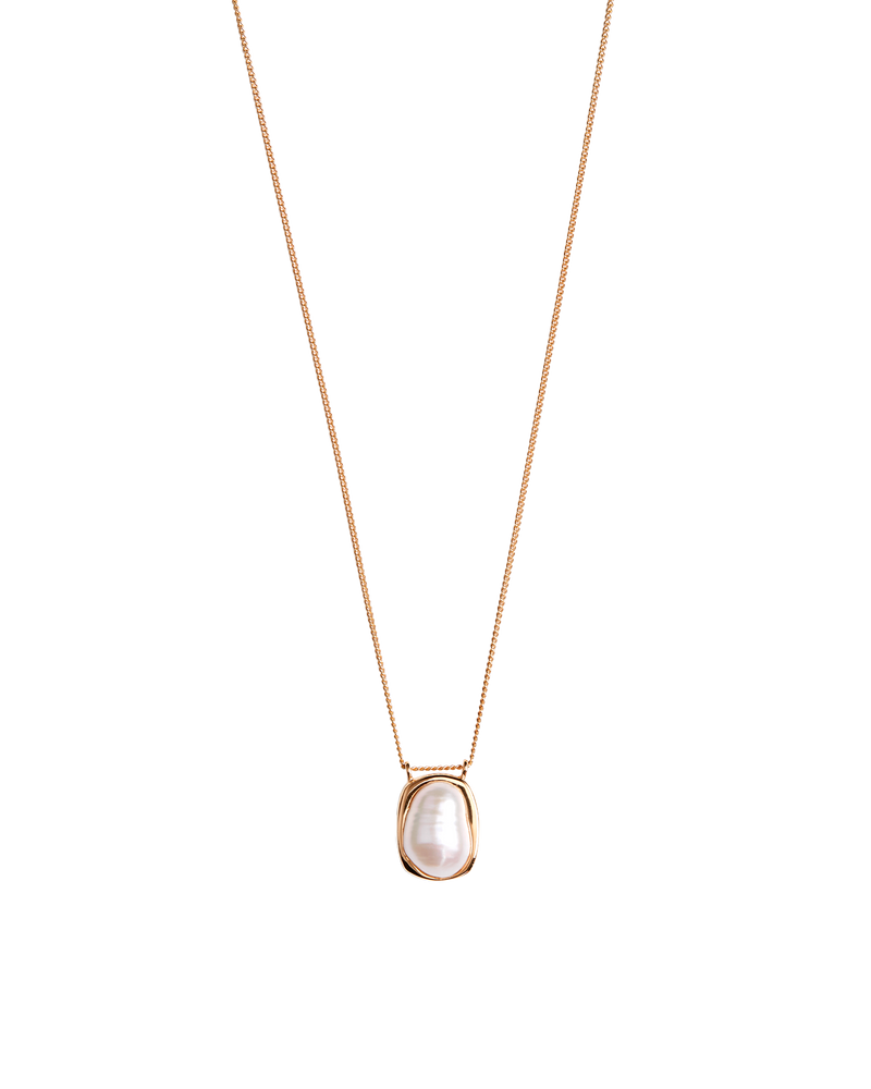 Pearl Top Necklace -Gold-