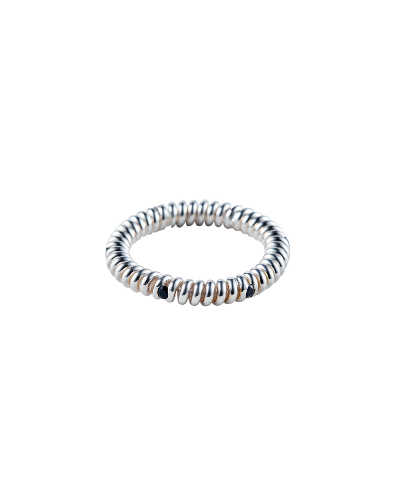 Spring 6 Stone Ring Onyx -Silver-