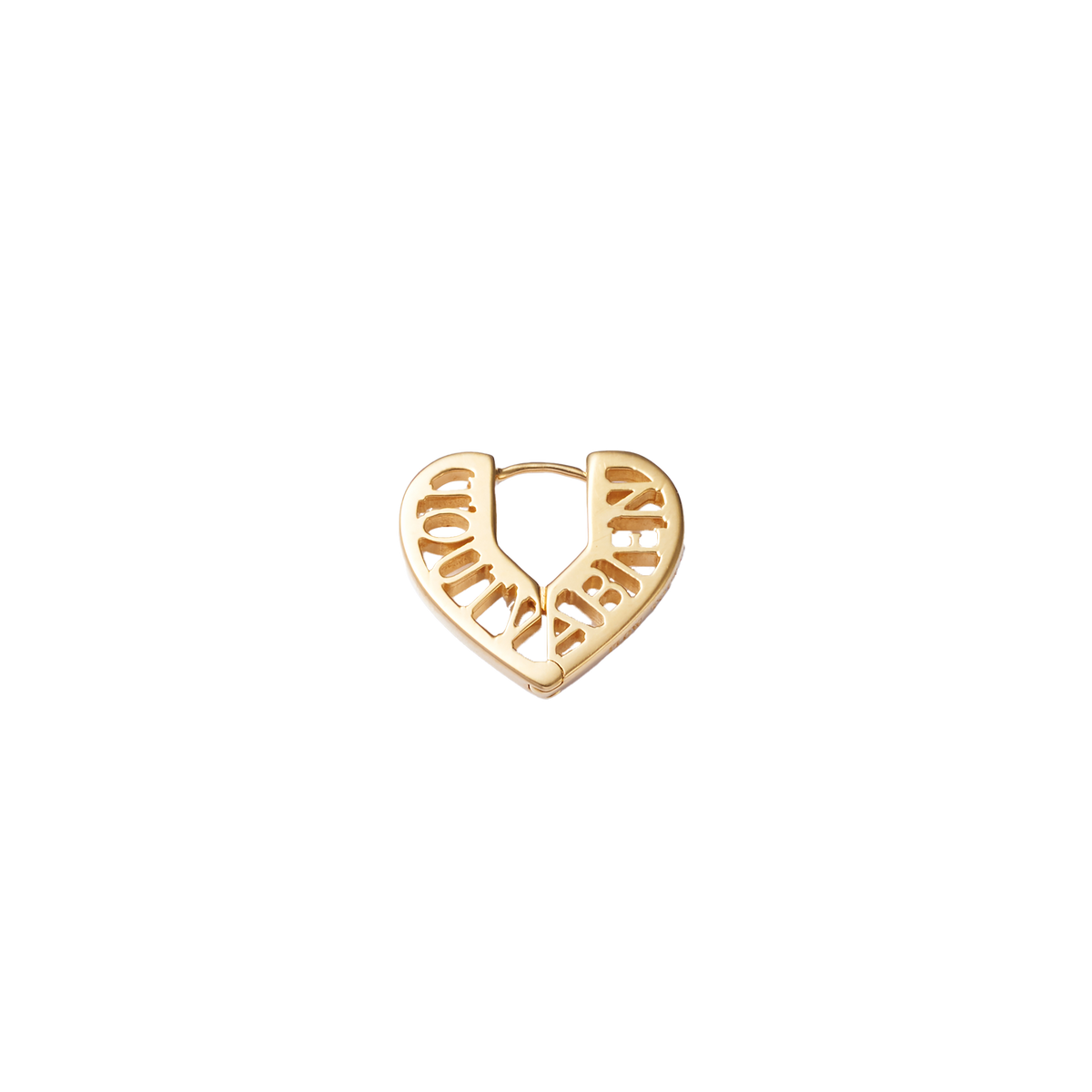 Lettering Heart Pierce -Gold-