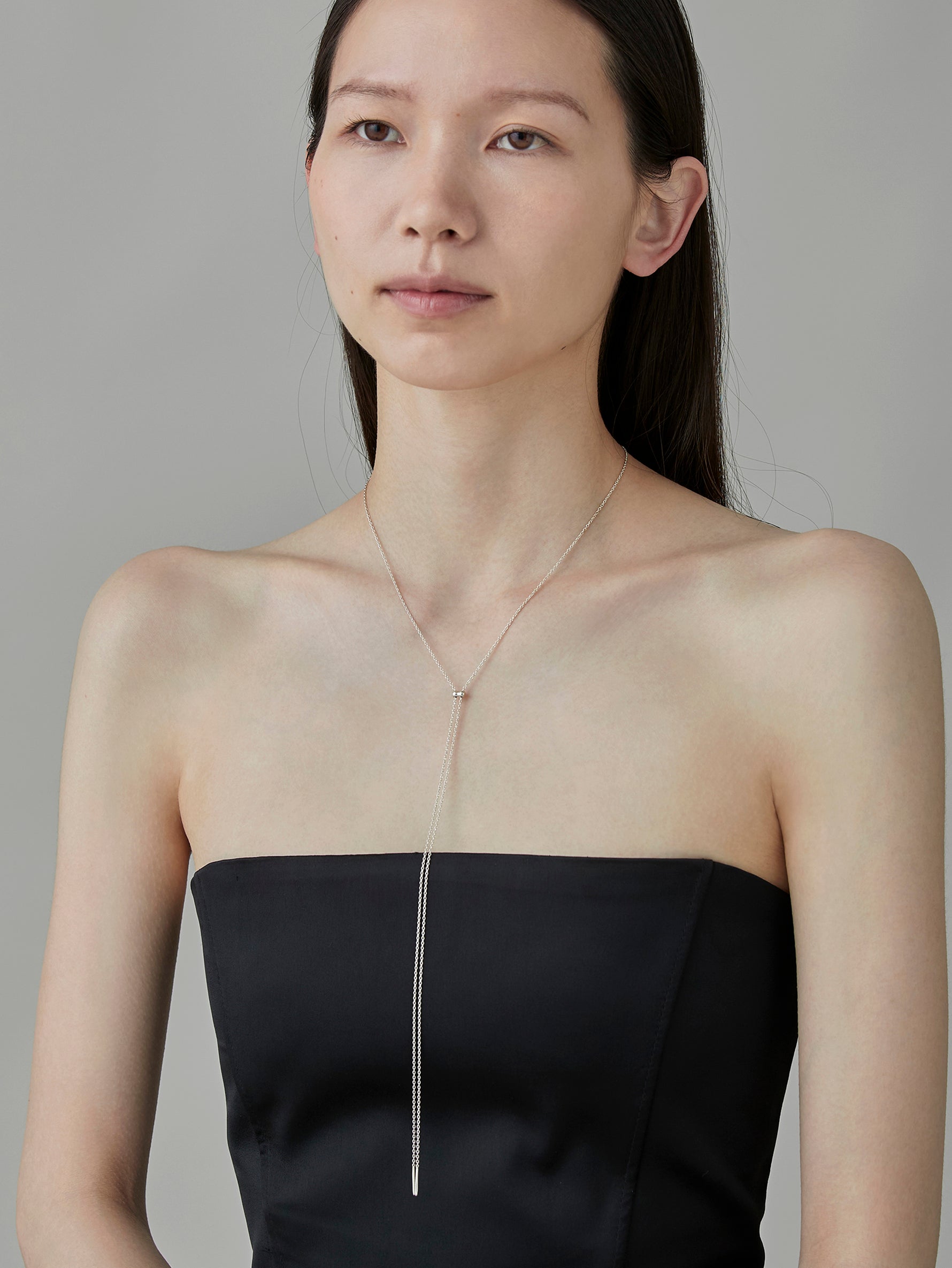 Calla Lily Necklace Diamond -Silver -